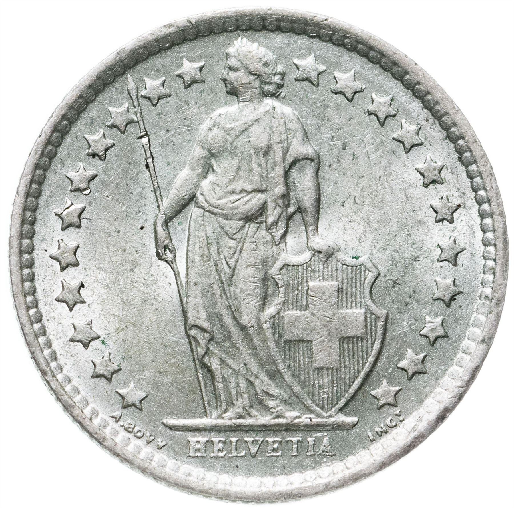 Switzerland Coin Swiss ½ Franc | Helvetia | KM23 | 1875 - 1967