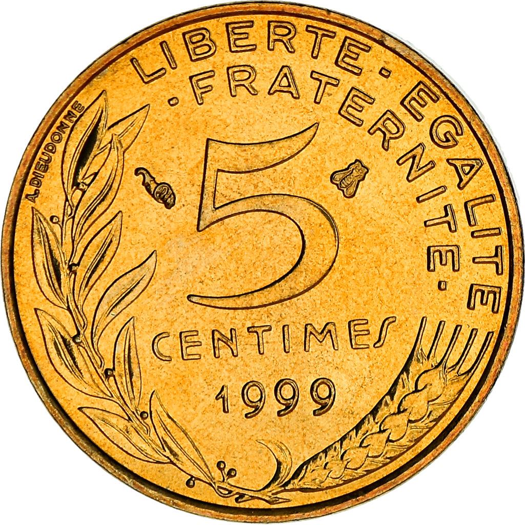 French Coin 5 Centimes | KM933 | France | 1966 - 2001