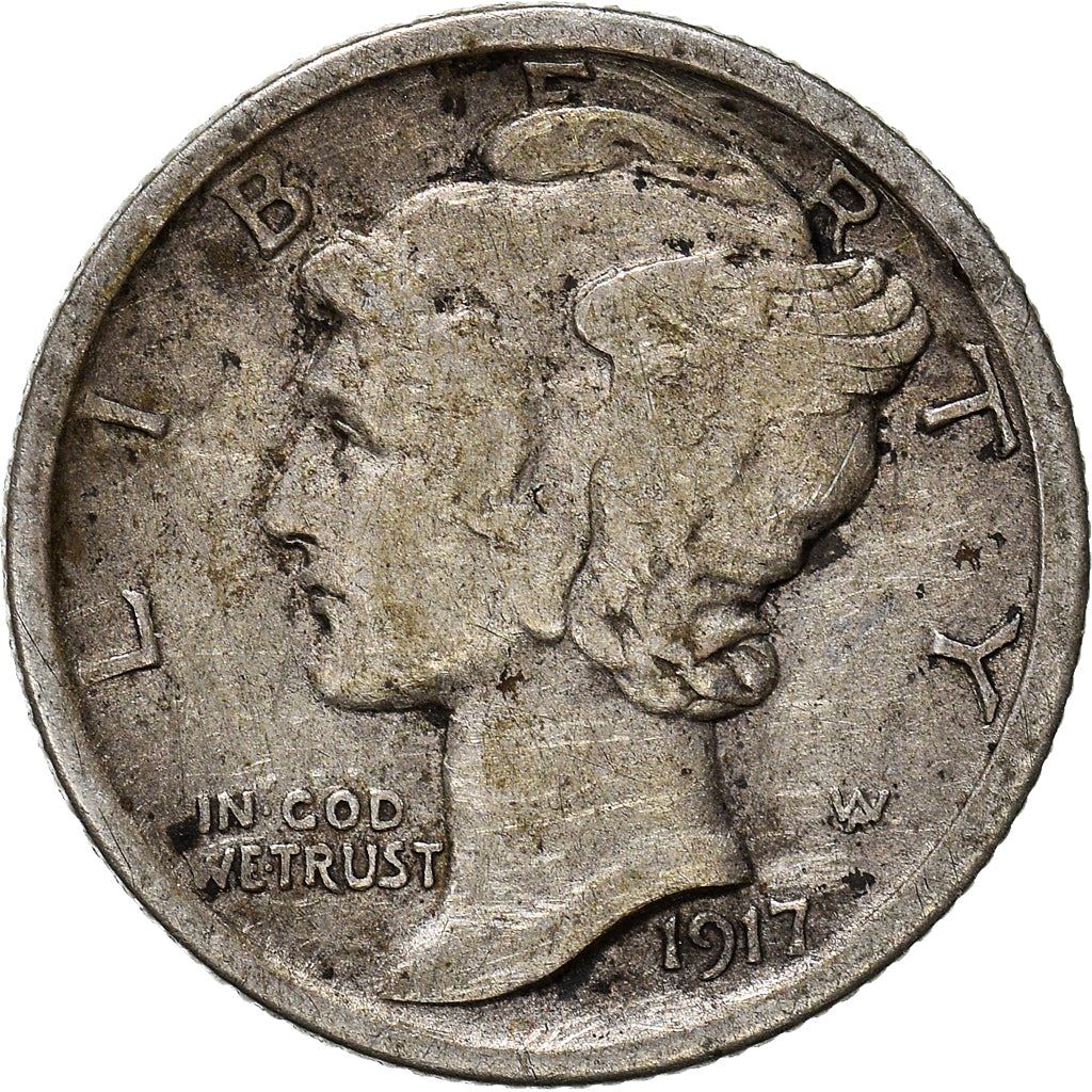 United States | 1 Dime Coin | Lady Liberty | Phrygian cap | KM140 | 1916 - 1945