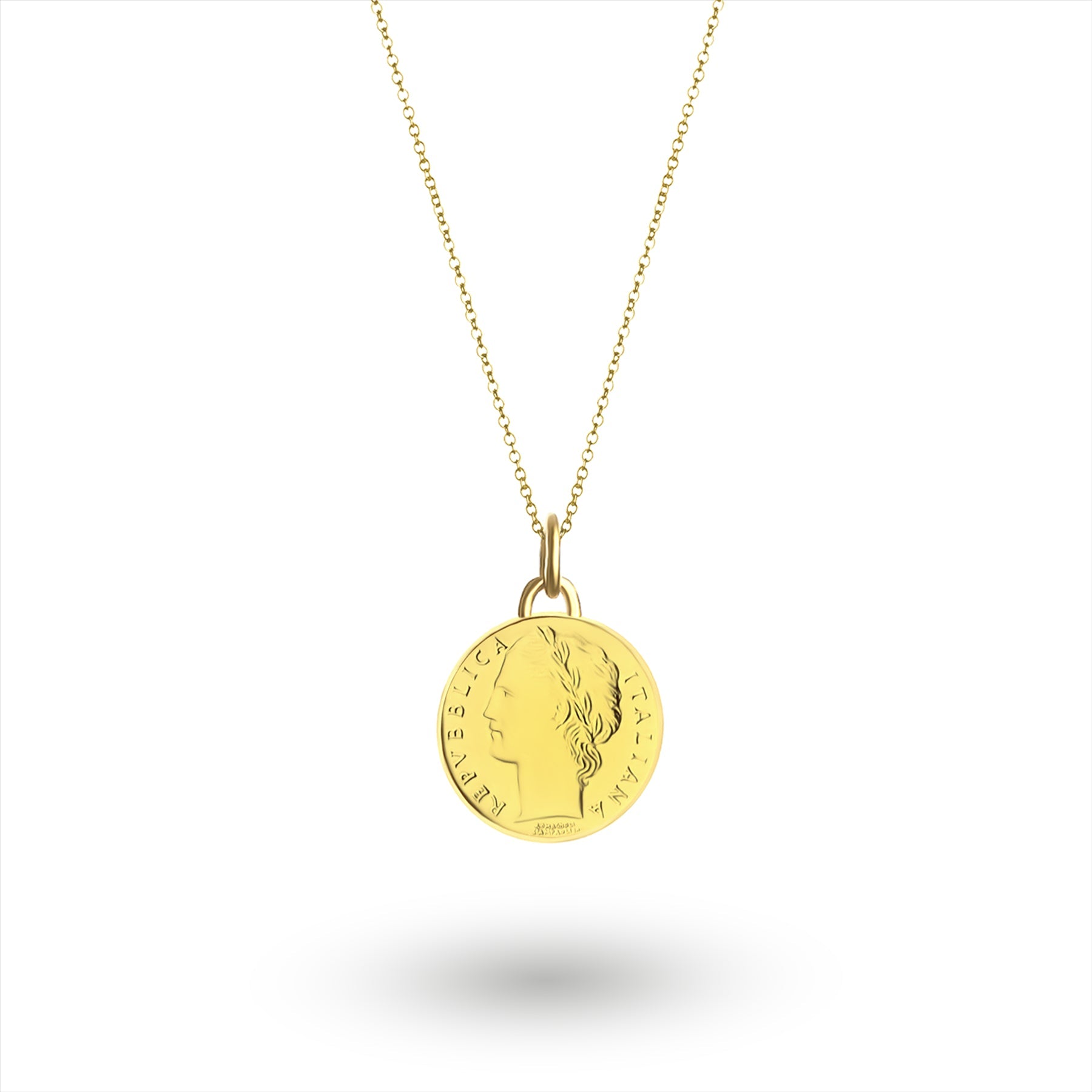 24K Gold Plated Genuine Italian 100 Lira Coin Medallion | Necklace | 1990 - 1992