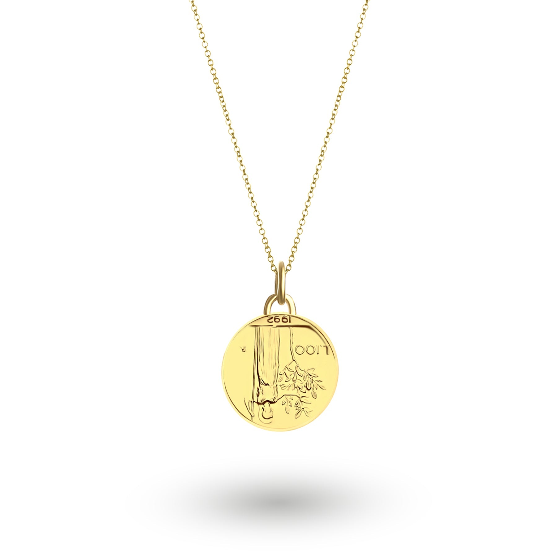 24K Gold Plated Genuine Italian 100 Lira Coin Medallion | Necklace | 1990 - 1992