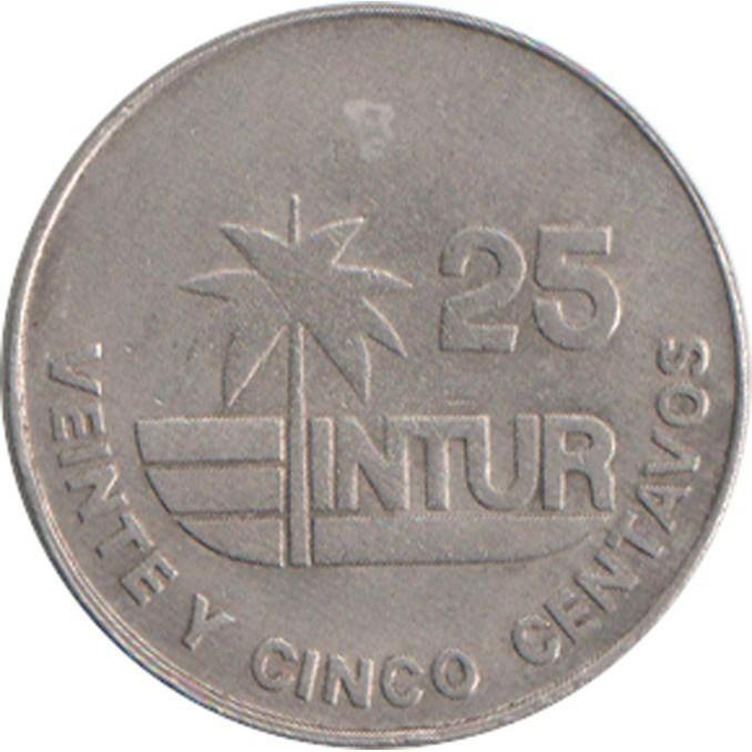 25 Centavos Coin | Number 25 | INTUR | Km:418.1 | 1981