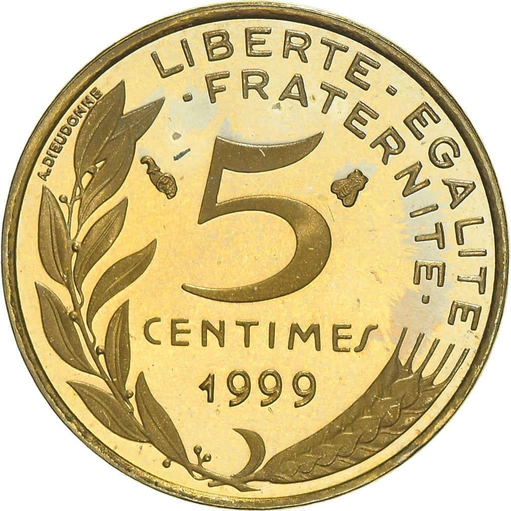 French Coin 5 Centimes | KM933 | France | 1966 - 2001