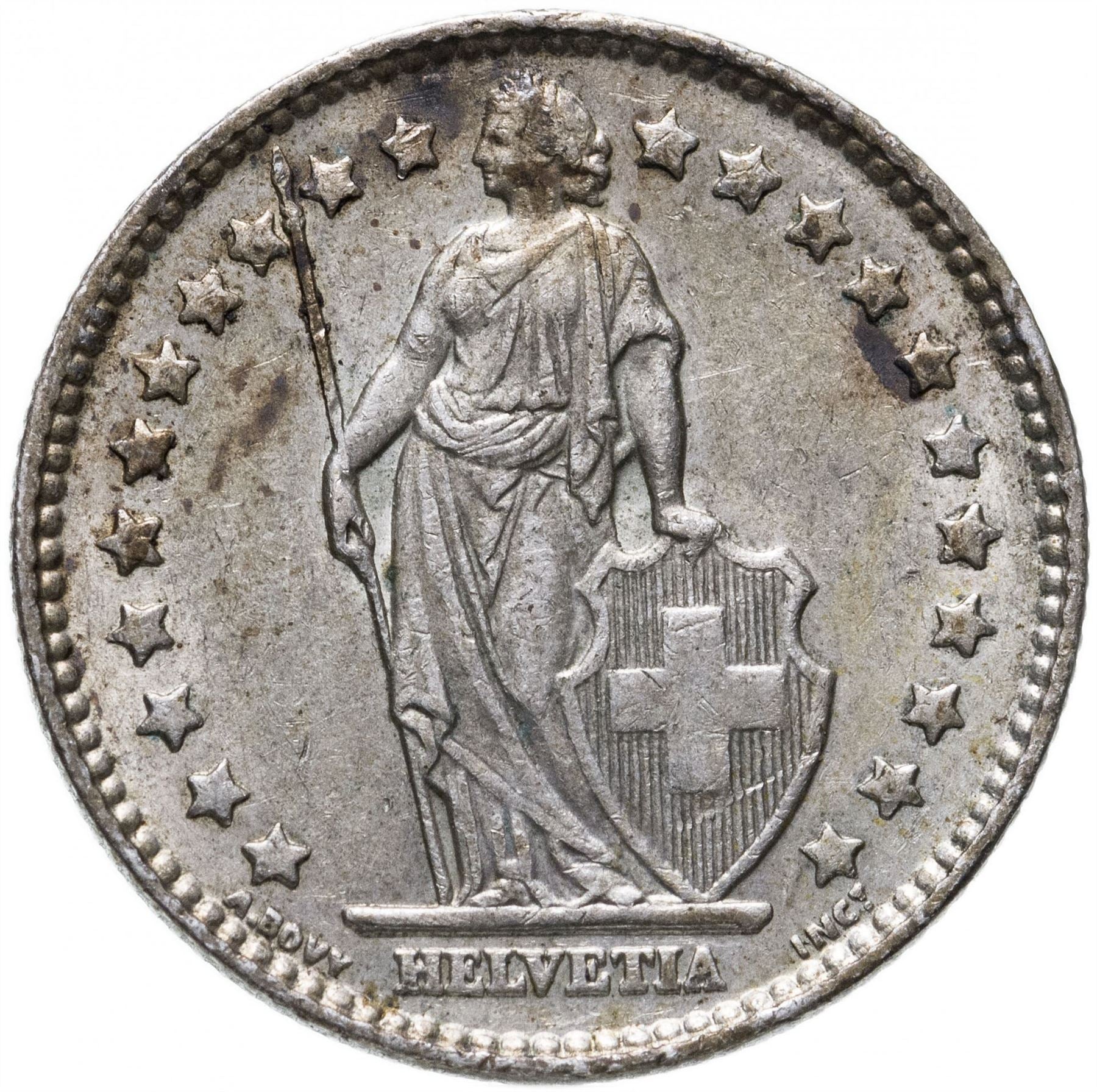 Switzerland Coin Swiss 1 Franc | Helvetia | KM24 | 1875 - 1967