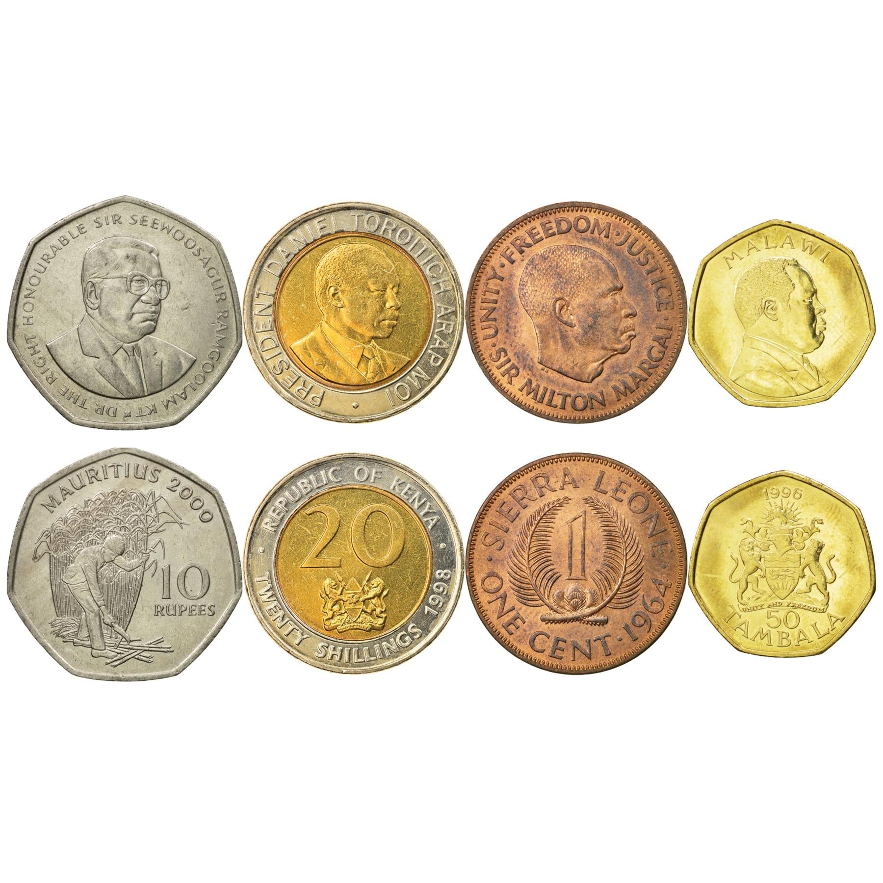 4 Coin Collection | Politicians of Africa | President | Minister | Chairman | Statesman | Governor | Wisdom | Leader | Government | Head Of State