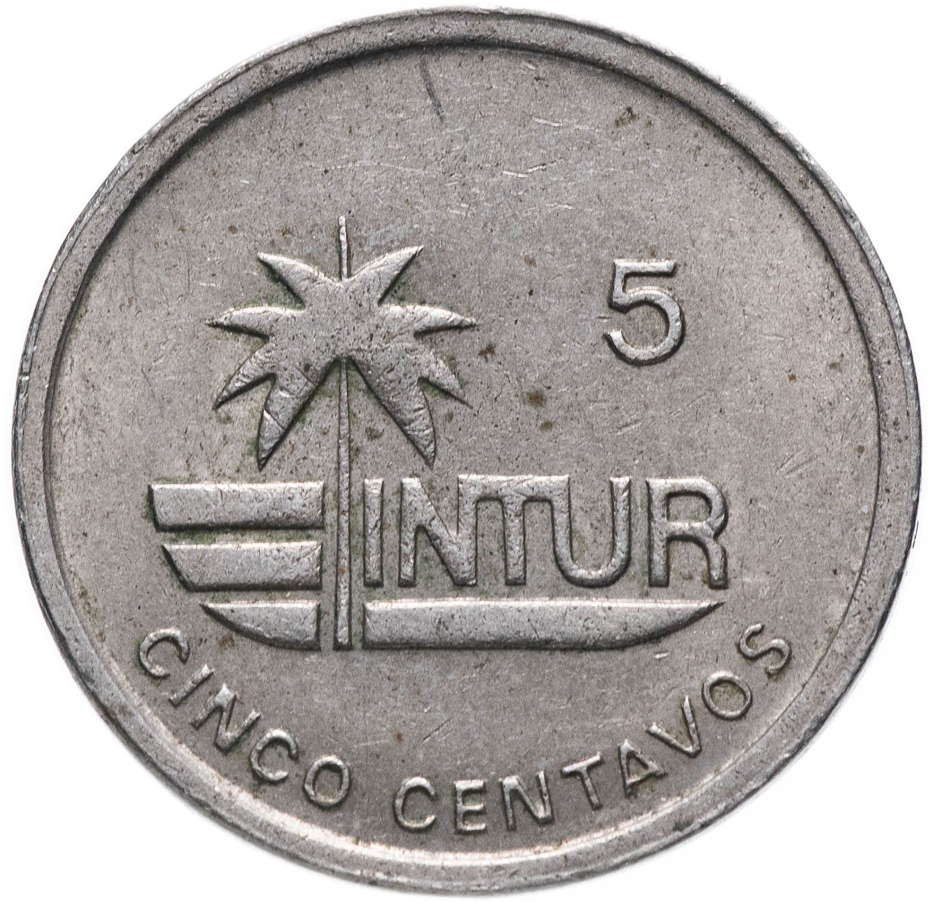 5 Centavos Coin | INTUR | Non-magnetic | Km:412.3 | 1989