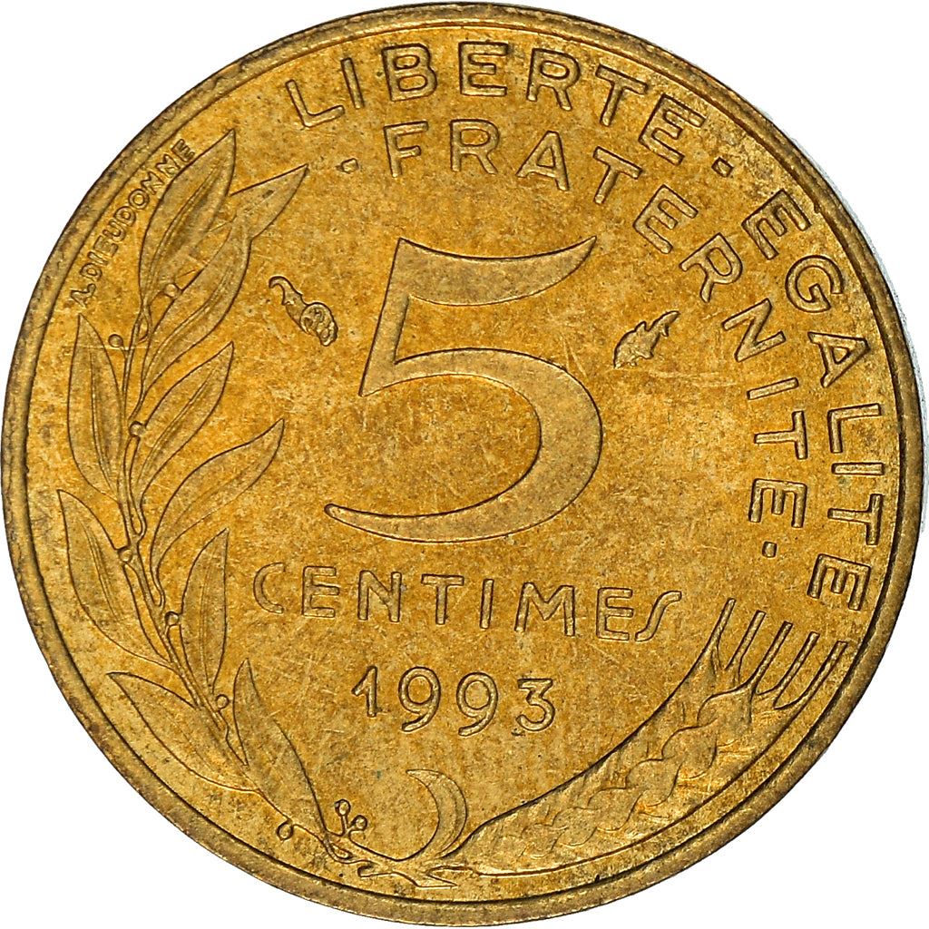 French Coin 5 Centimes | KM933 | France | 1966 - 2001