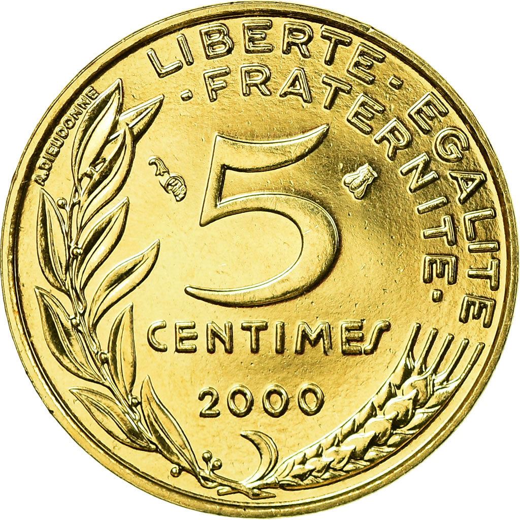 French Coin 5 Centimes | KM933 | France | 1966 - 2001