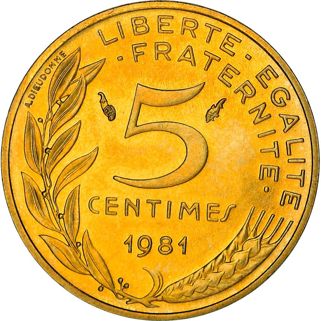 French Coin 5 Centimes | KM933 | France | 1966 - 2001