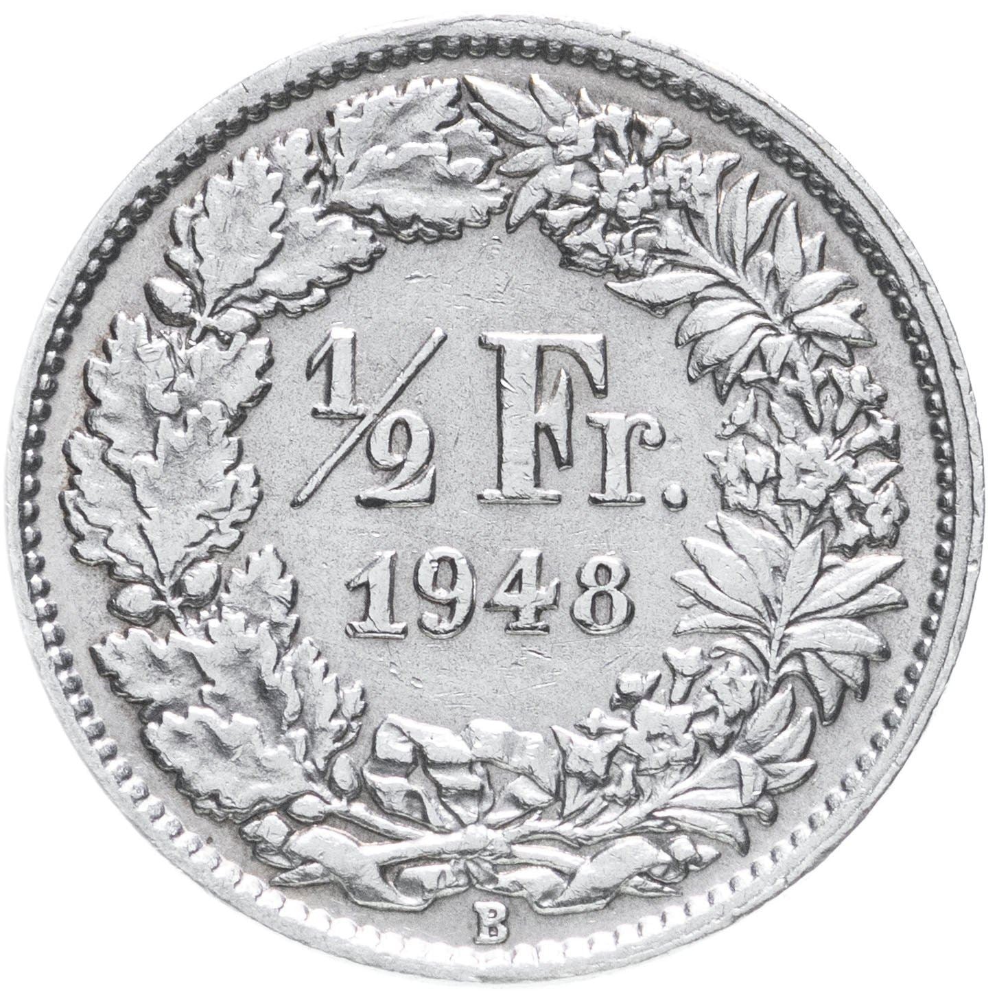 Switzerland Coin Swiss ½ Franc | Helvetia | KM23 | 1875 - 1967