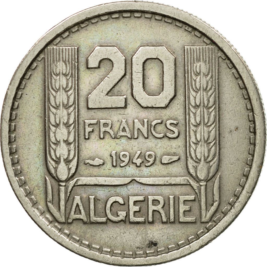 Algeria | 20 Francs Coin | Marianne | Phrygian Cap | KM91 | 1949 - 1956