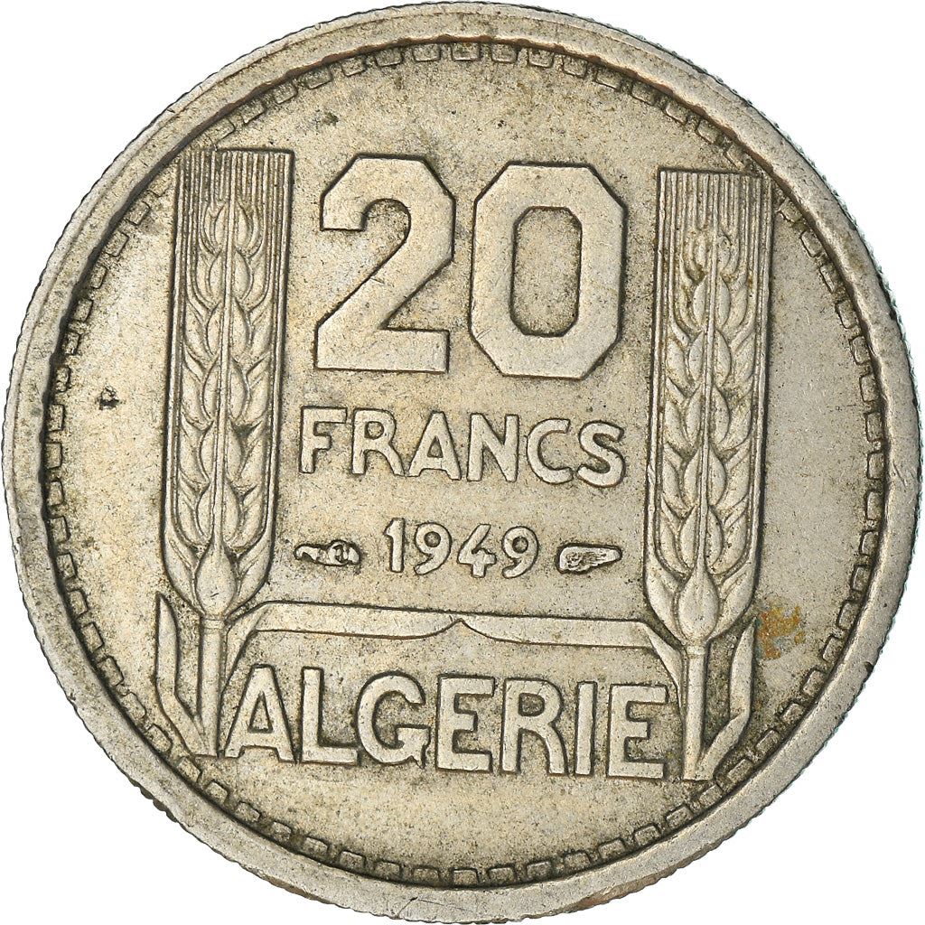 Algeria | 20 Francs Coin | Marianne | Phrygian Cap | KM91 | 1949 - 1956