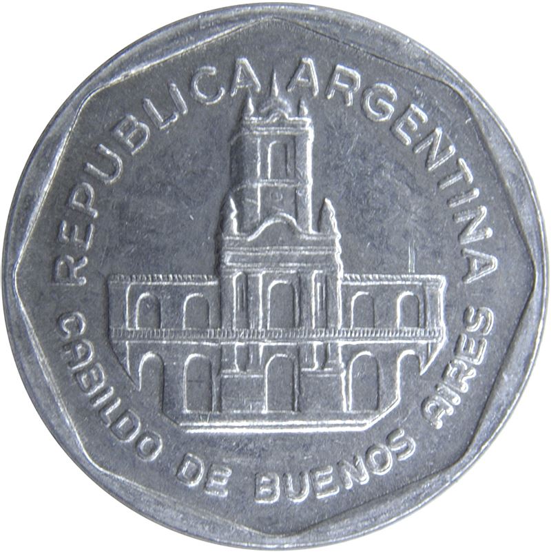 Argentina 1 Austral Coin | Buenos Aires City Hall | KM100 | 1989