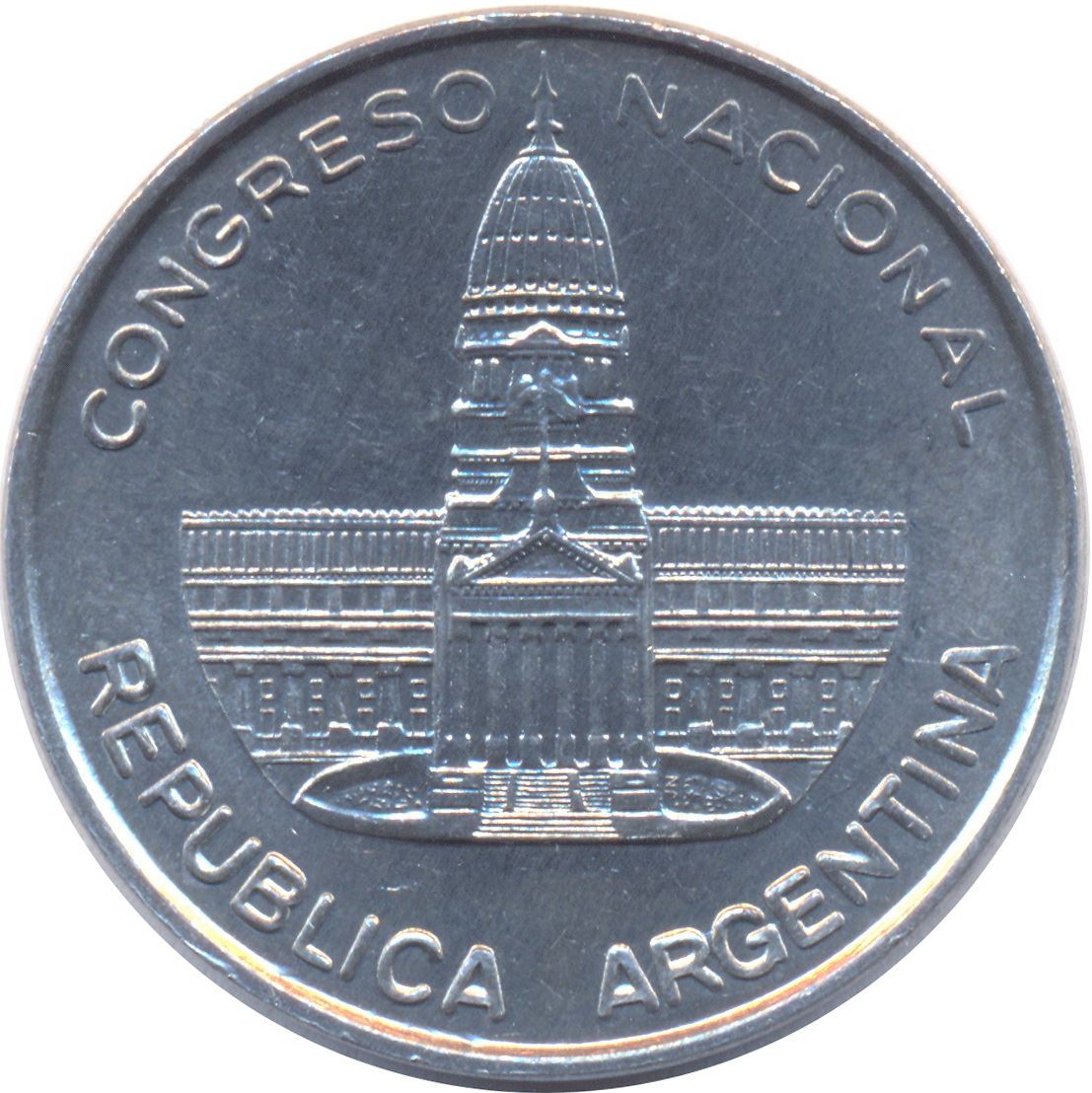 Argentina 1 Peso Coin | Argentine National Congress | Parliament | 1984