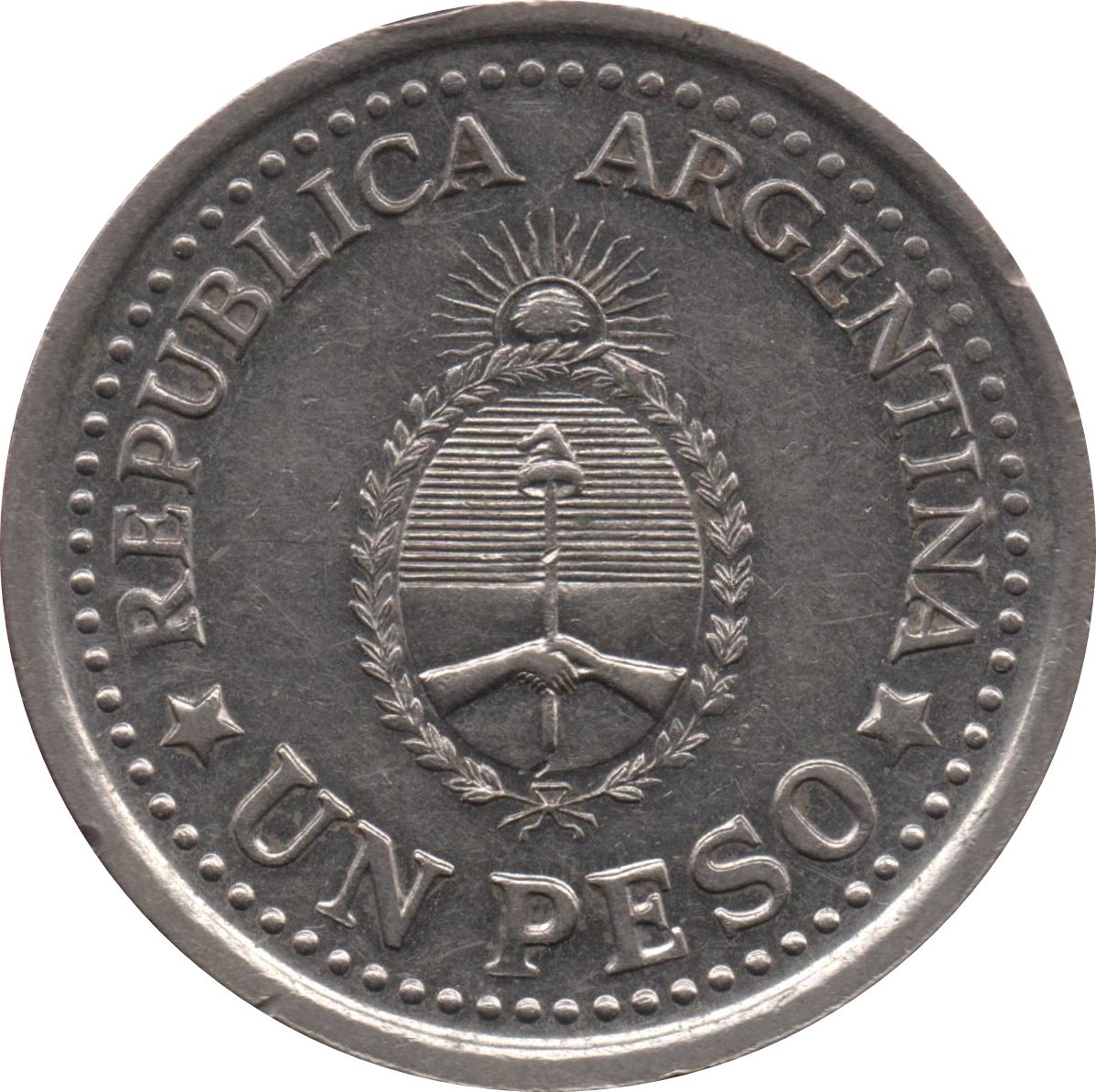 Argentina 1 Peso Coin | May Revolution | Cabildo | Sunrise | 1960