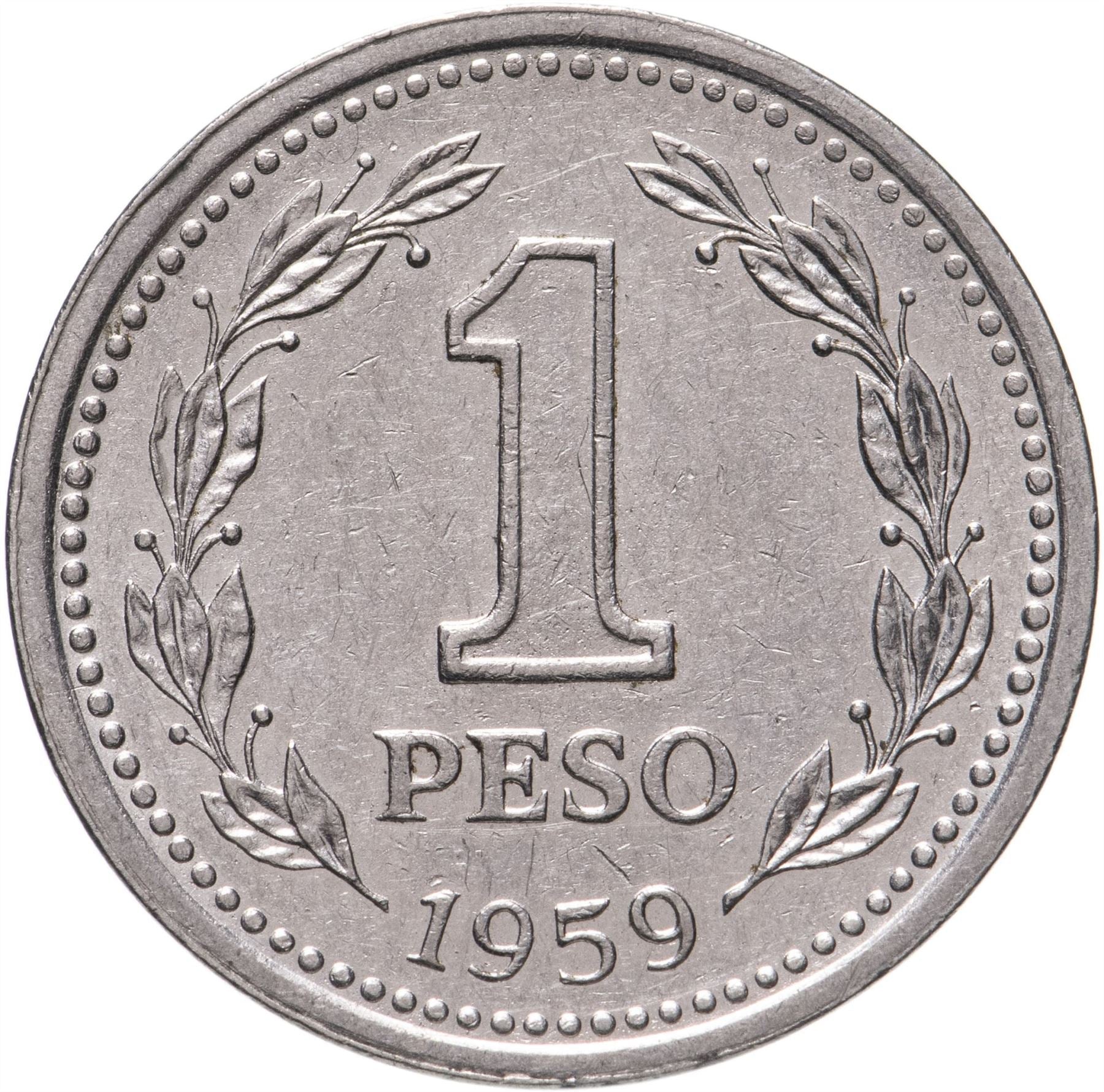 Argentina 1 Peso | Oudine | Phrygian cap Coin | KM57 | 1957 - 1962