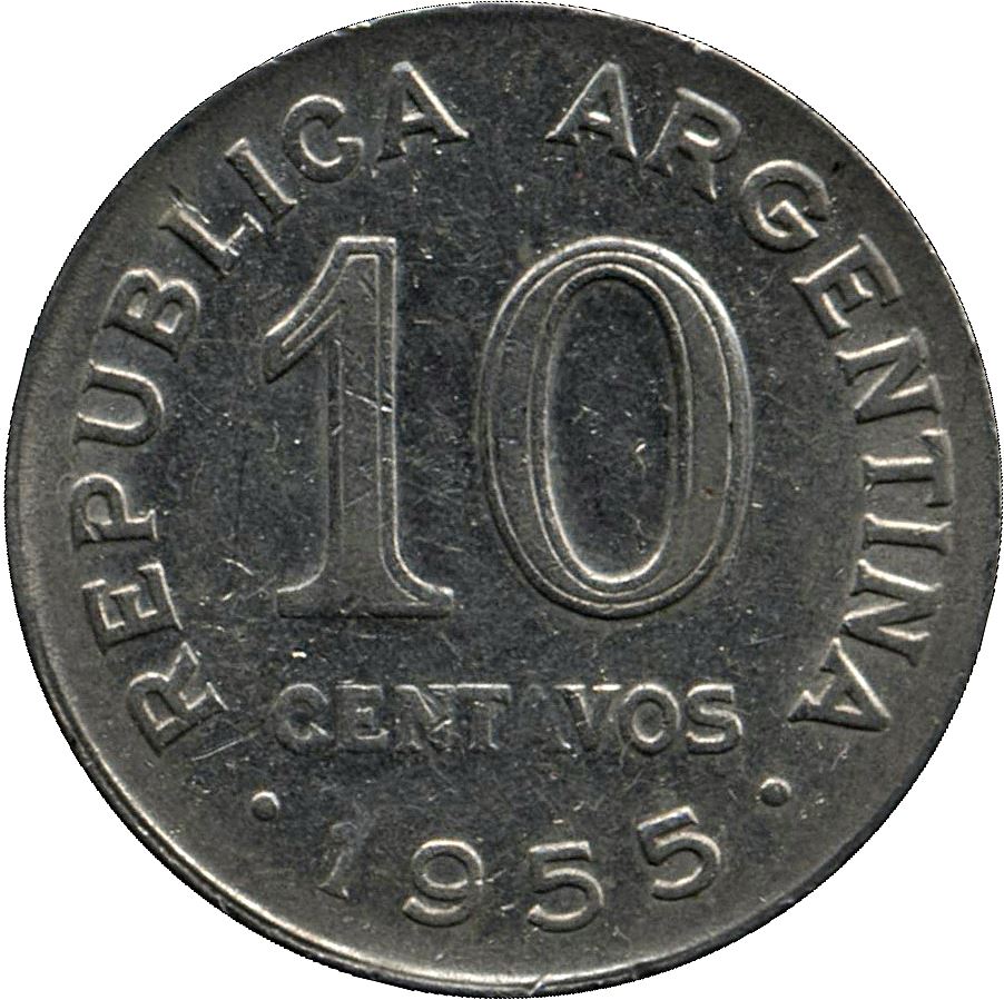 Argentina 10 Centavos Coin | Jose San Martin | 1954 - 1956