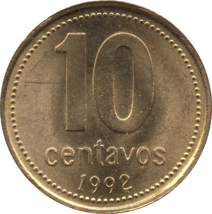 Argentina 10 Centavos | Pico | Gorro Frigio | Sun Coin | KM107 | 1992 - 2006