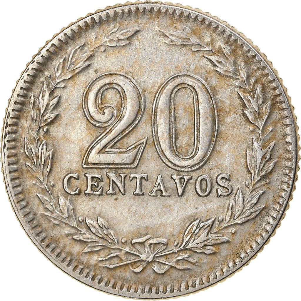 Argentina | 20 Centavos Coin | Oudine | Phrygian cap | 1896 - 1942