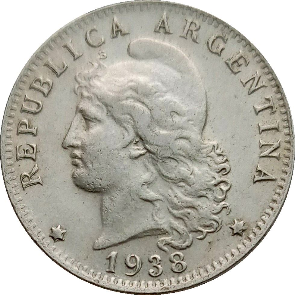 Argentina | 20 Centavos Coin | Oudine | Phrygian cap | 1896 - 1942