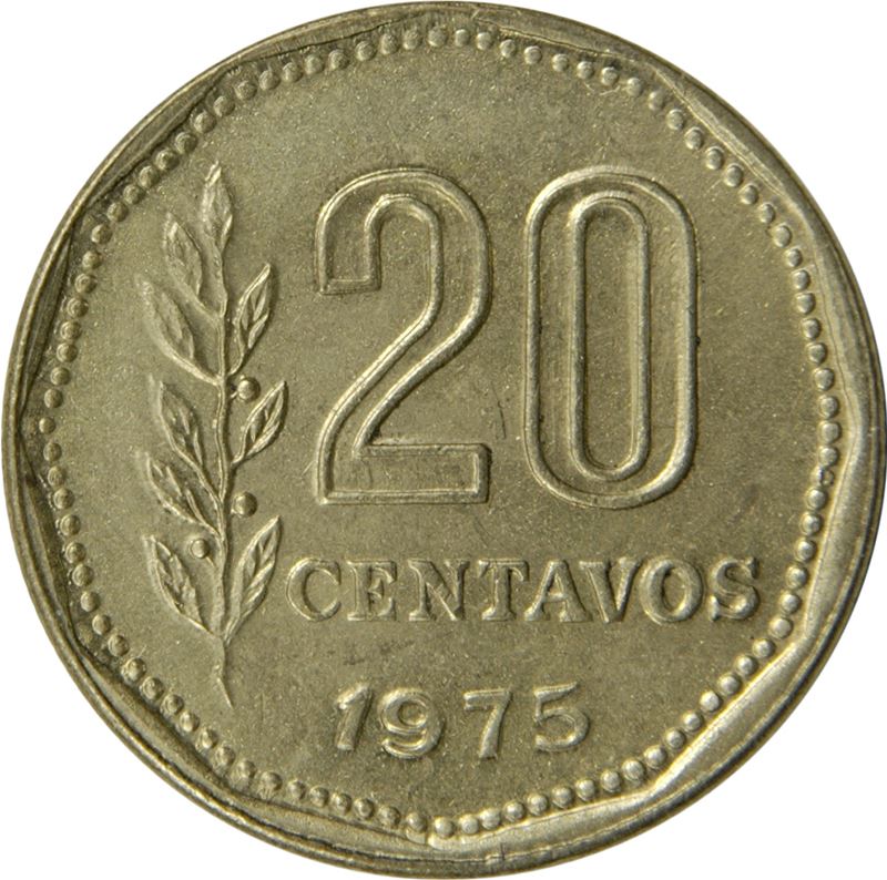 Argentina | 20 Centavos Coin | Oudine | Phrygian cap | 1970 - 1976