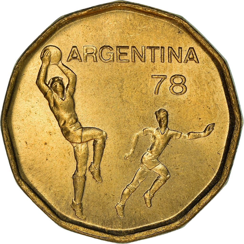 Argentina | 20 Pesos Coin | Soccer Players | Soccer Ball | 1977 - 1978