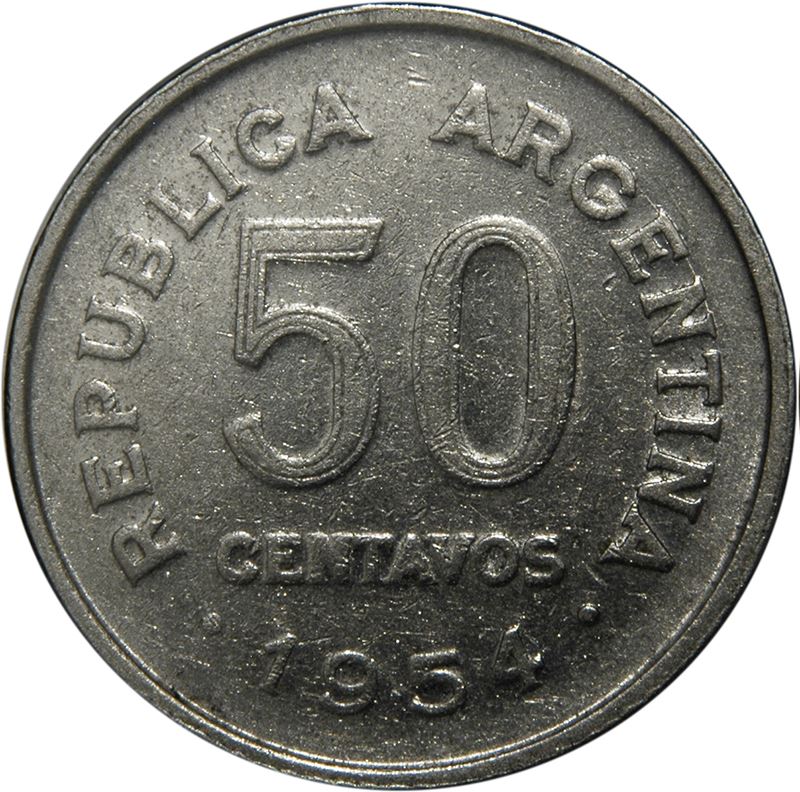 Argentina 50 Centavos Coin | Jose San Martin | 1952 - 1956