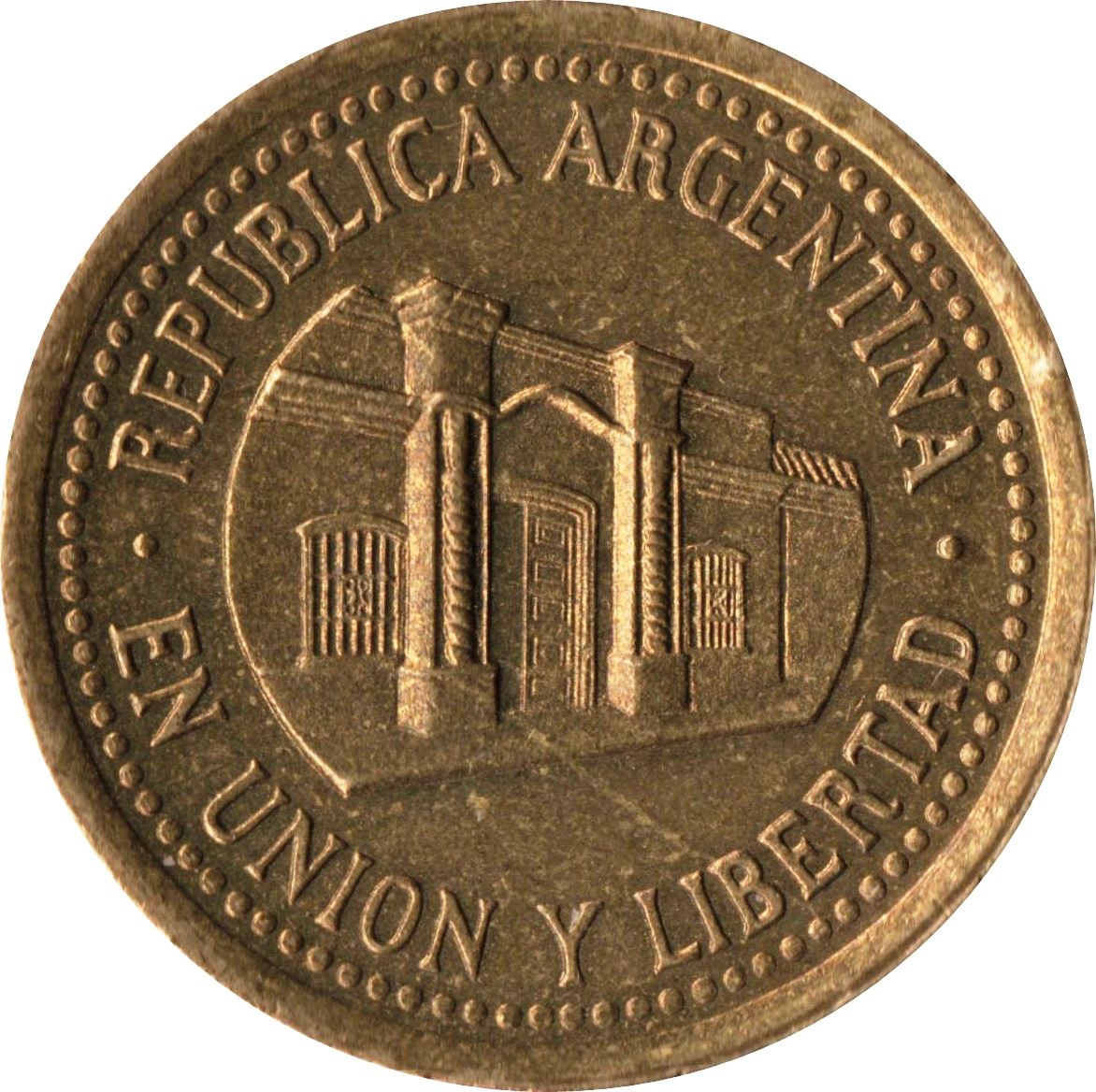 Argentina 50 Centavos | Tucuman Building Coin | KM111 | 1992 - 2010