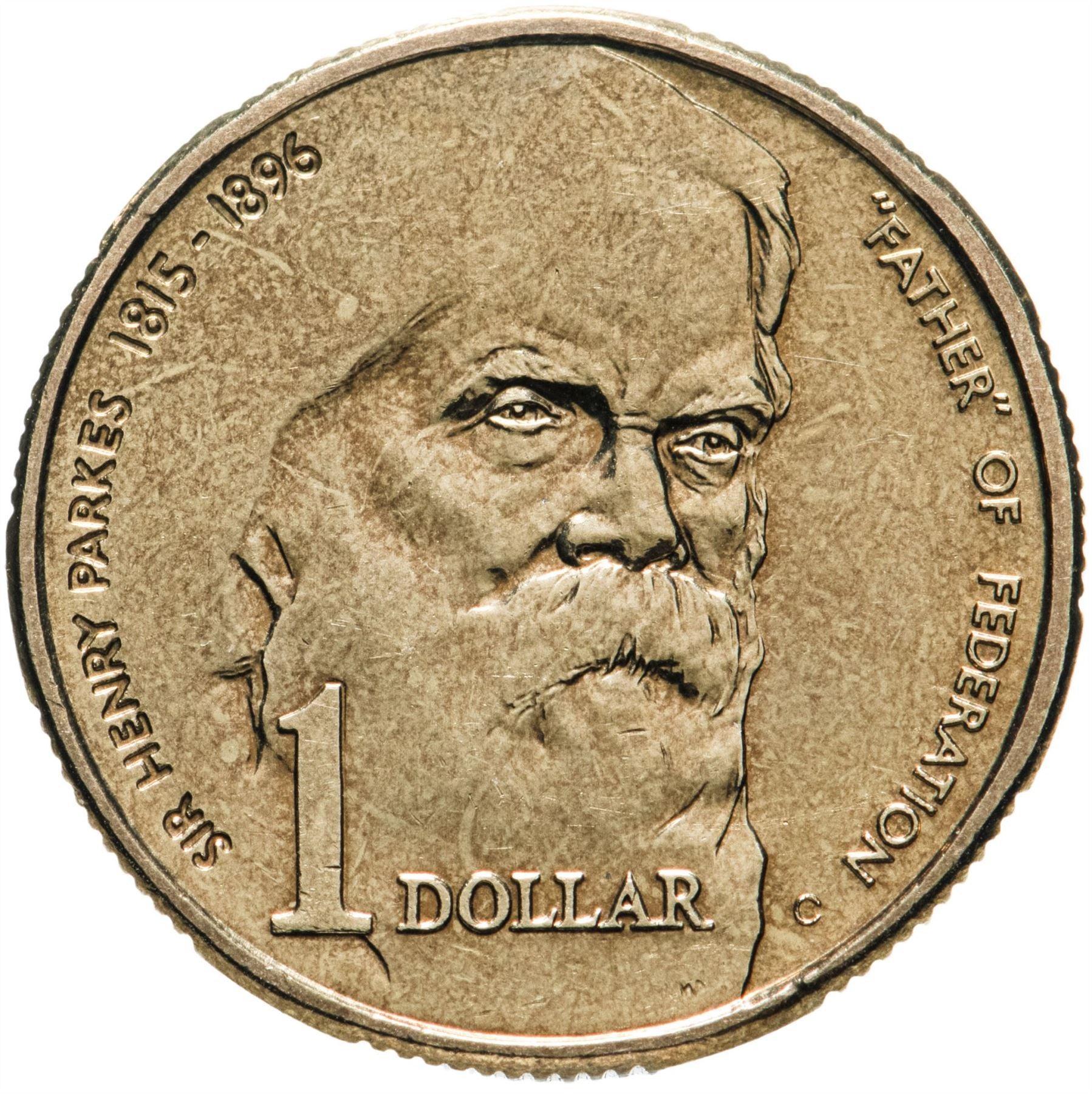 Australia | 1 Dollar Coin | Elizabeth II | Father of Federation | Sir Henry Parkes | KM310 | 1996