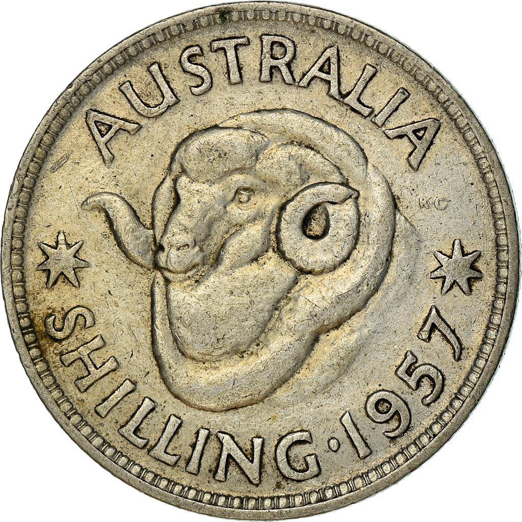 Australia | 1 Shilling Coin | Elizabeth II | Ram | KM59 | 1955 - 1963