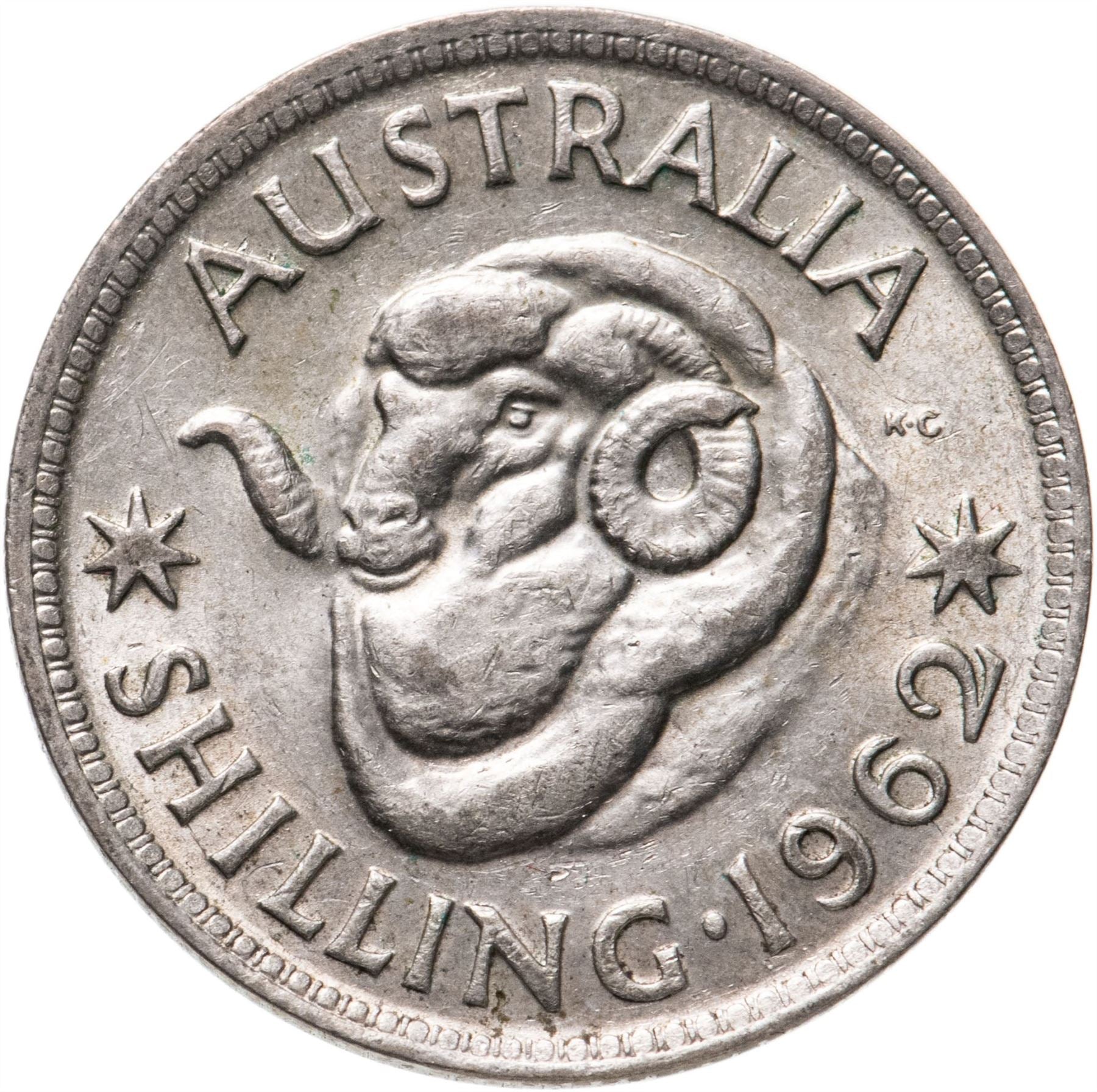 Australia | 1 Shilling Coin | Elizabeth II | Ram | KM59 | 1955 - 1963