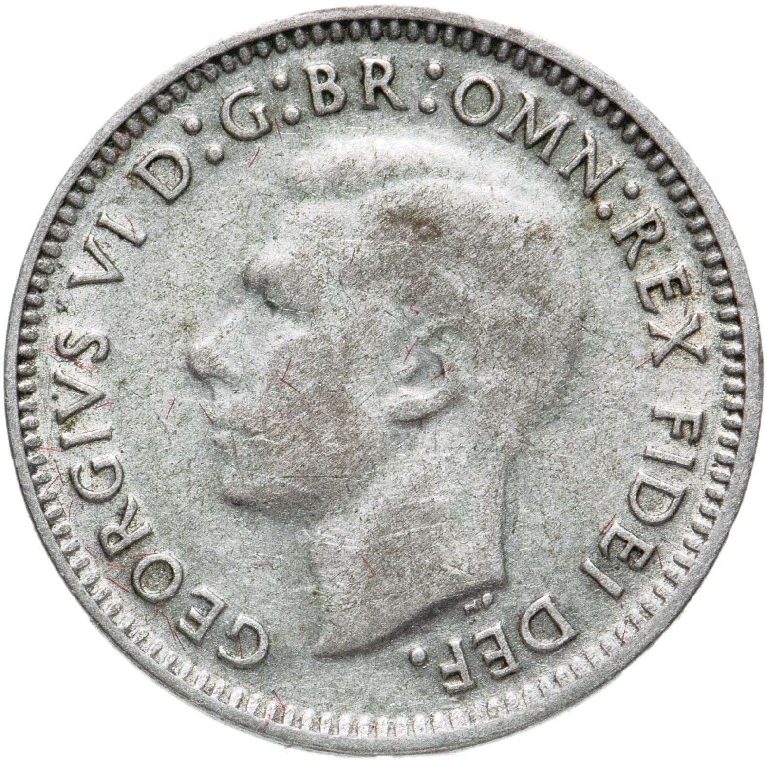 Australia | 3 Pence Coin | George VI | Silver | KM44 | 1949 - 1952