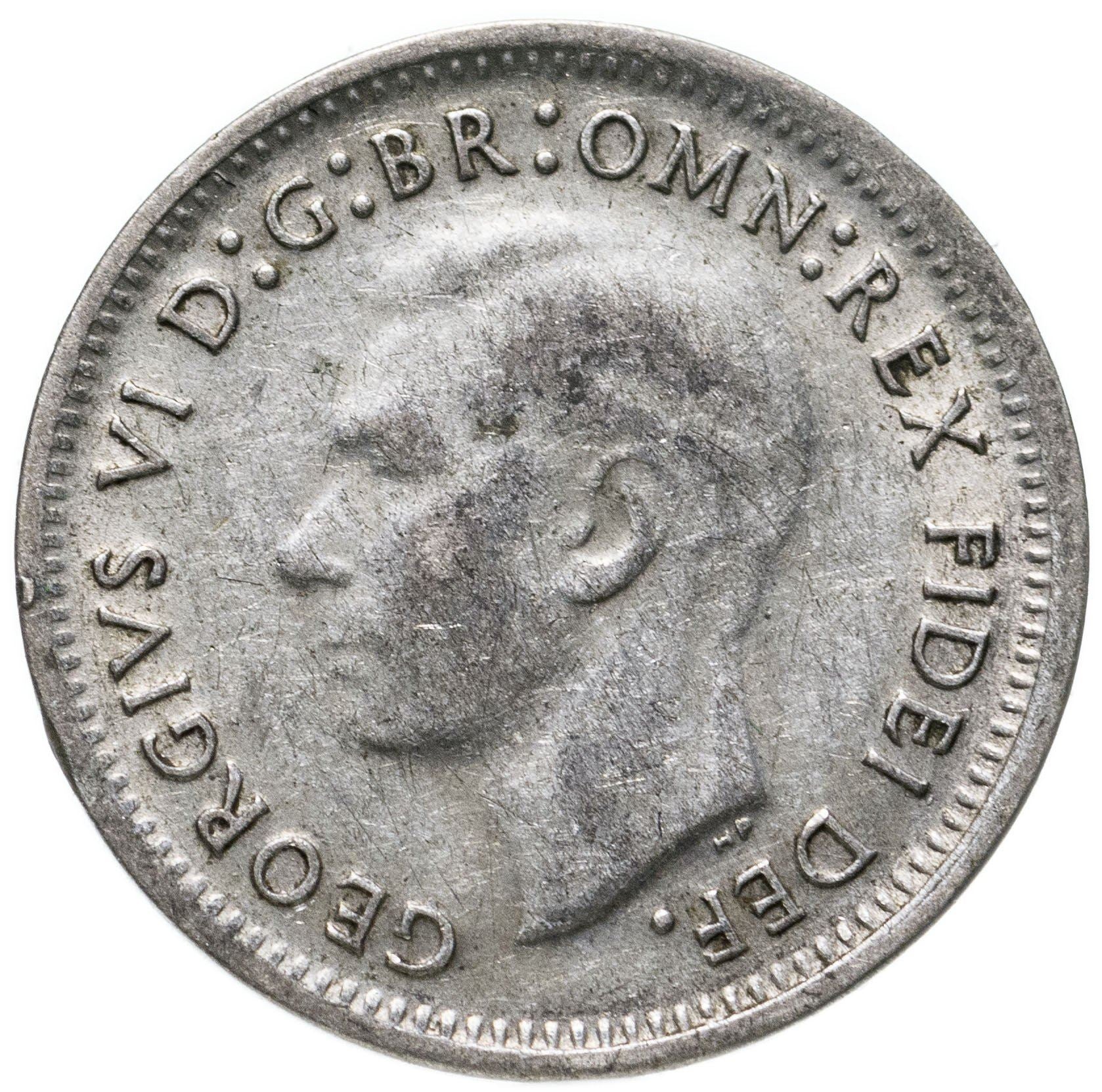 Australia | 3 Pence Coin | George VI | Silver | KM44 | 1949 - 1952