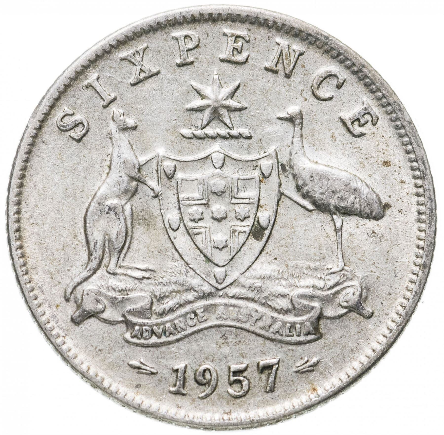 Australia | 6 Pence Coin | Elizabeth II | KM58 | 1955 - 1963