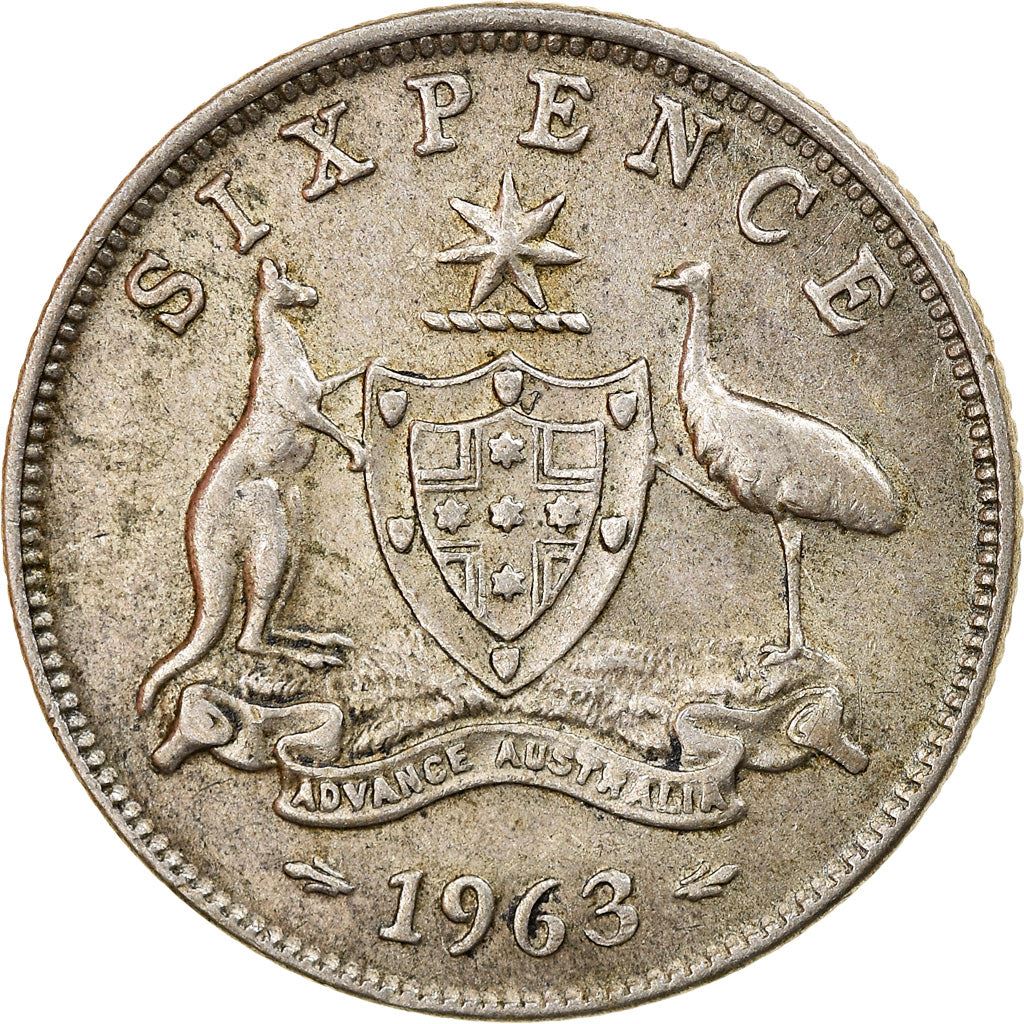 Australia | 6 Pence Coin | Elizabeth II | KM58 | 1955 - 1963