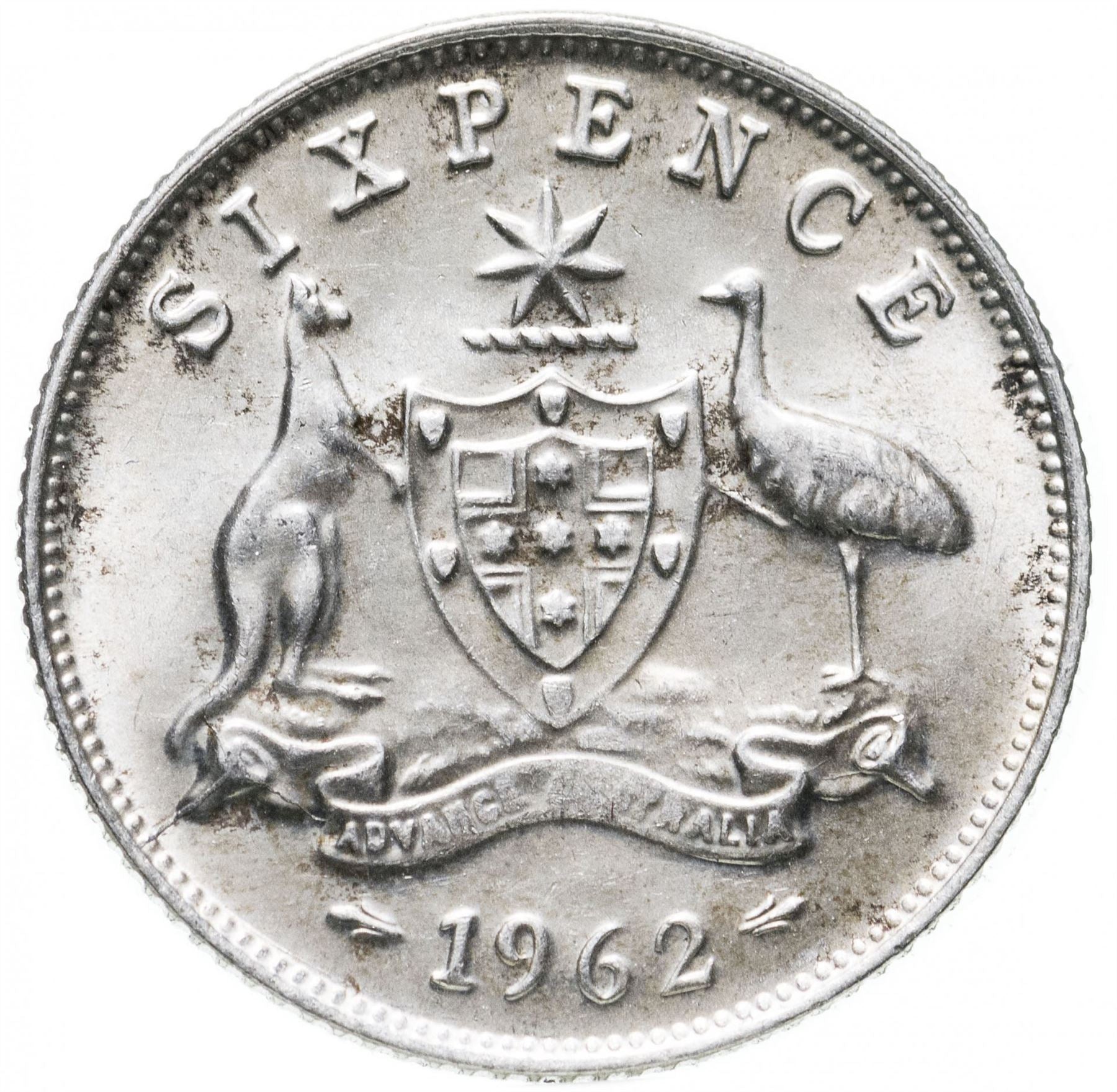 Australia | 6 Pence Coin | Elizabeth II | KM58 | 1955 - 1963