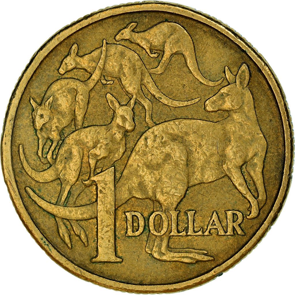 Australia Coin | 1 Dollar | Elizabeth II | Kangaroos | KM77 | 1984