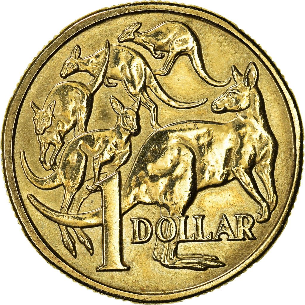 Australia Coin | 1 Dollar | Elizabeth II | Kangaroos | KM77 | 1984