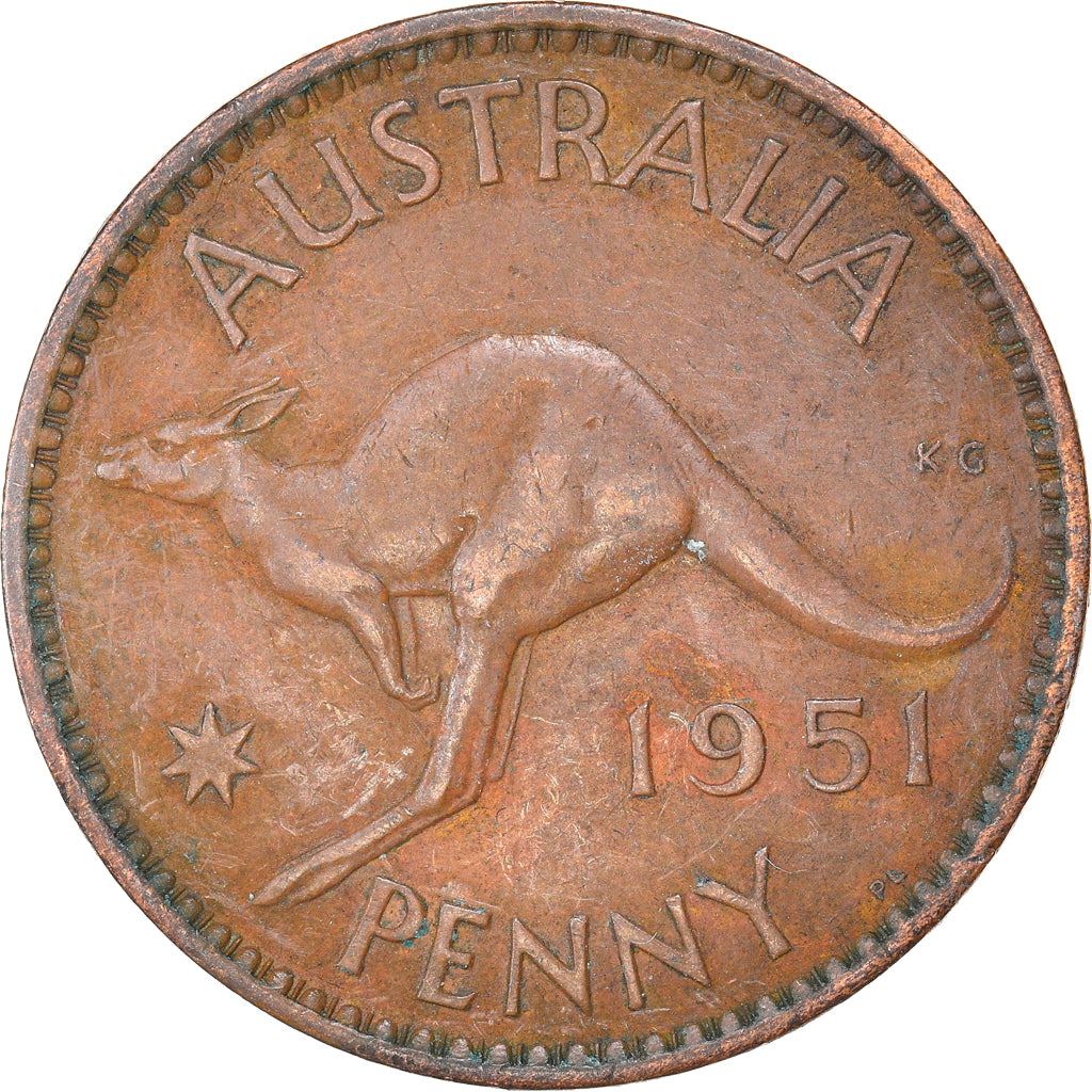 Australia Coin | 1 Penny | George VI | Kangaroo | KM43 | 1949 - 1952