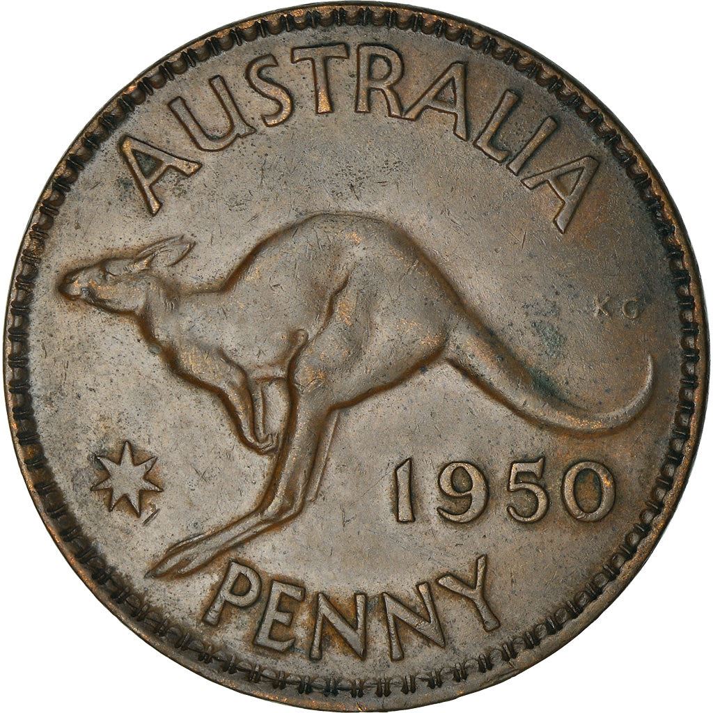 Australia Coin | 1 Penny | George VI | Kangaroo | KM43 | 1949 - 1952