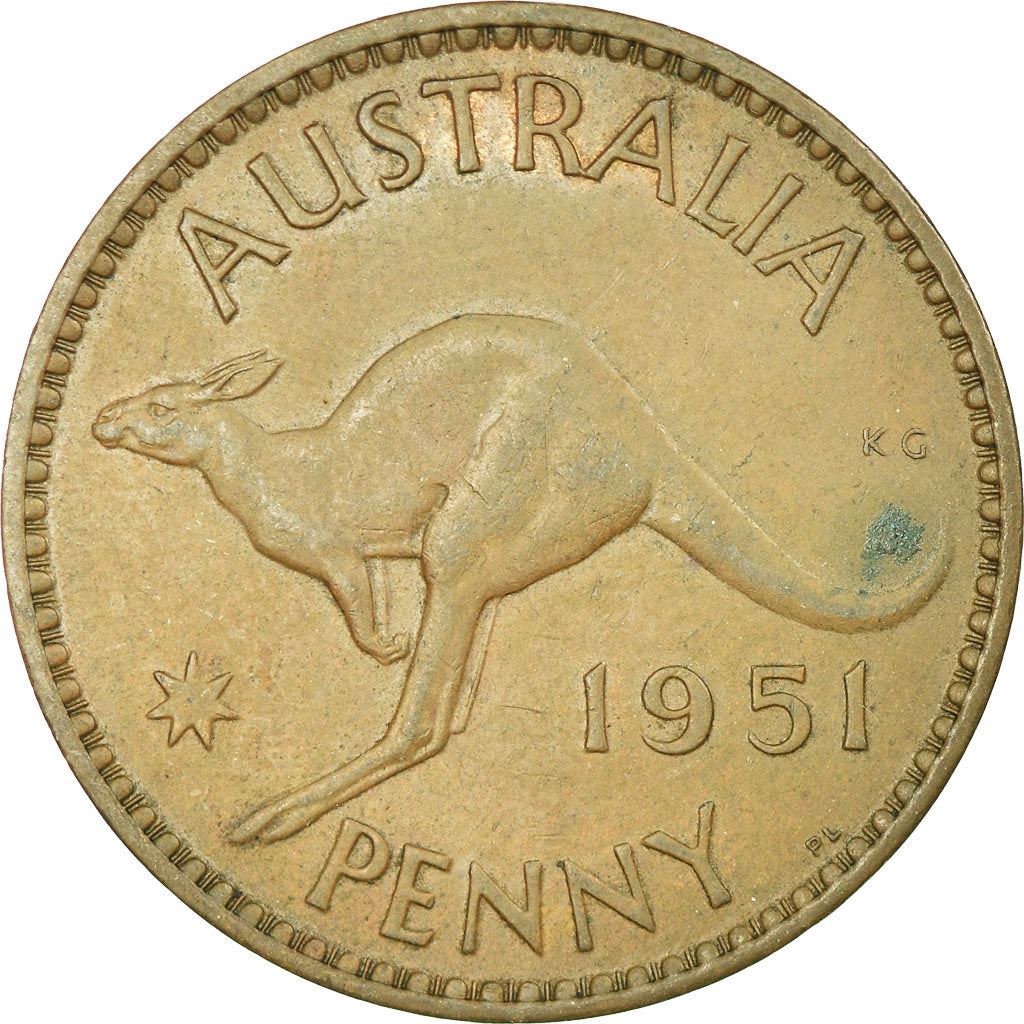 Australia Coin | 1 Penny | George VI | Kangaroo | KM43 | 1949 - 1952