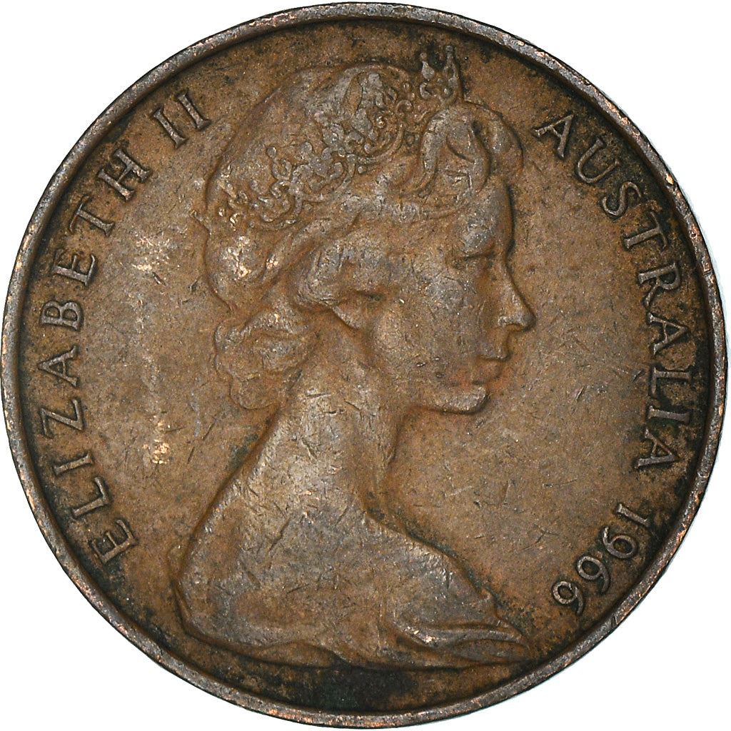 Australia Coin | 2 Cents | Elizabeth II | Frilled Neck Lizard | KM63 | 1966 - 1984