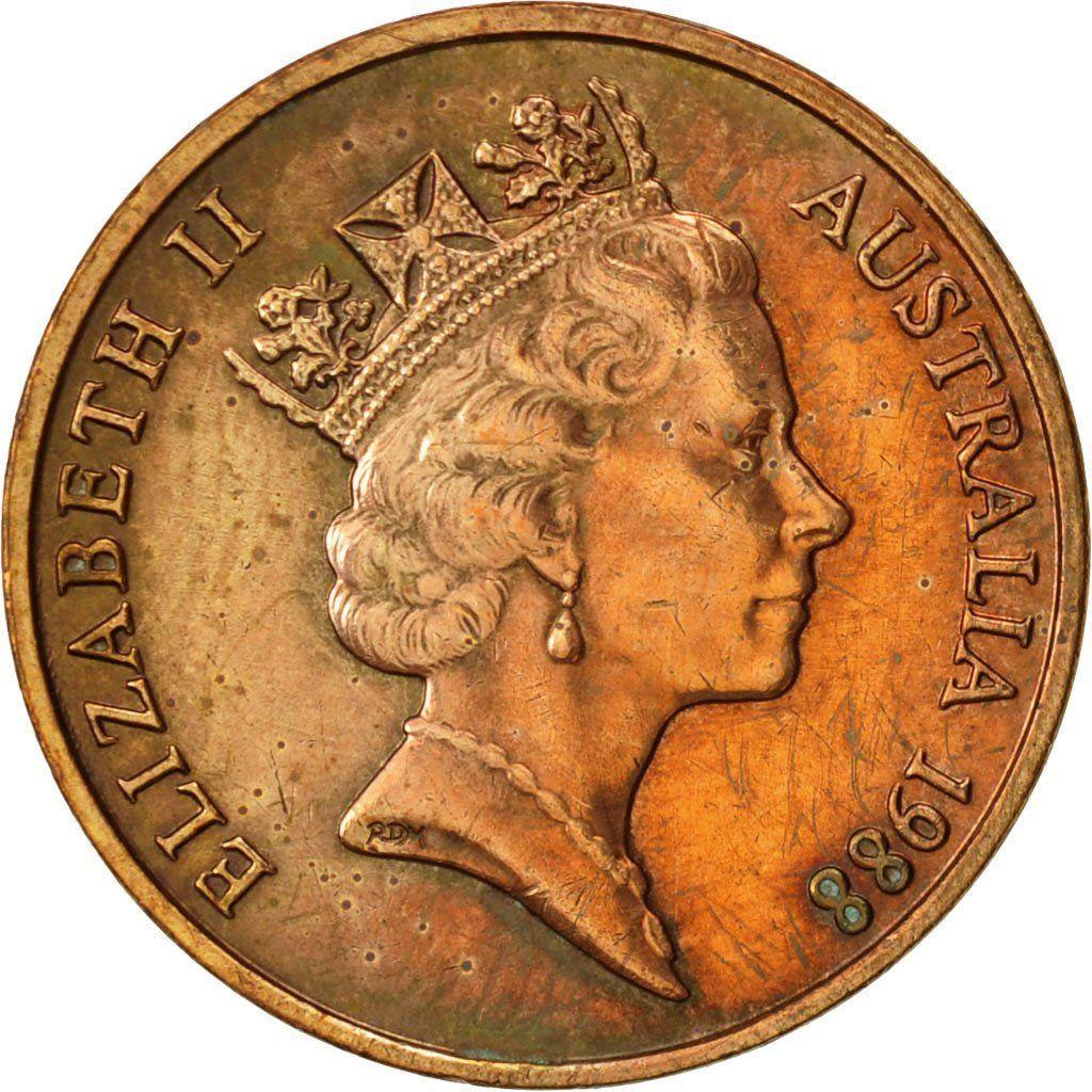 Australia Coin | 2 Cents | Elizabeth II | Frilled Neck Lizard | KM79 | 1985 - 1991