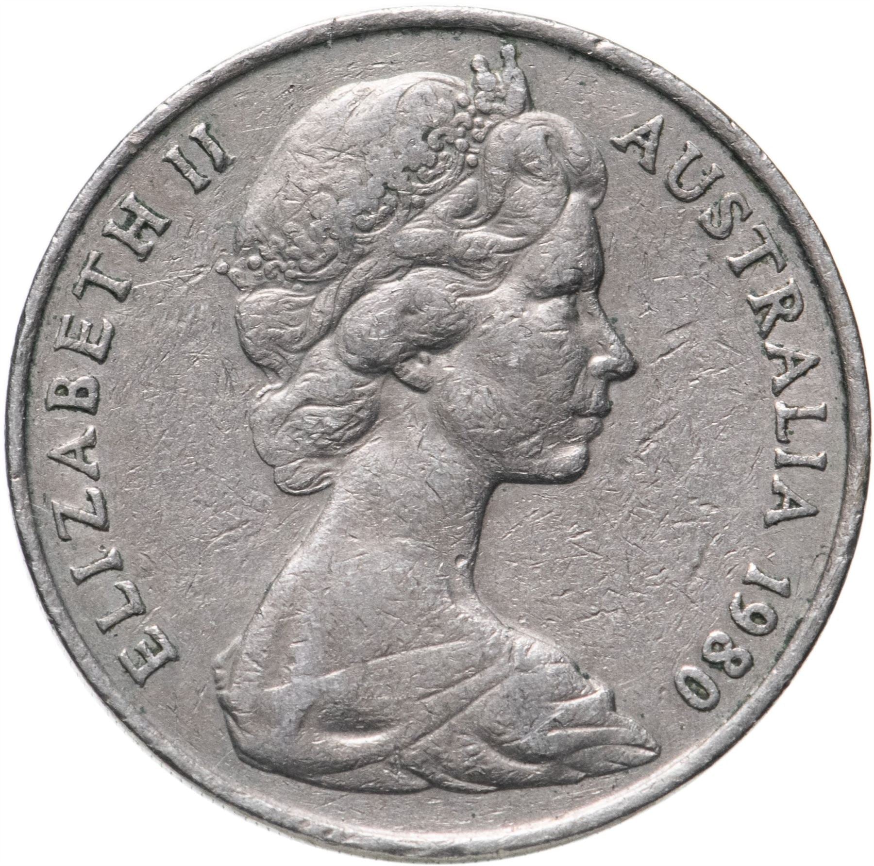 Australia Coin | 20 Cents | Elizabeth II | Platypus | KM66 | 1966 - 1984