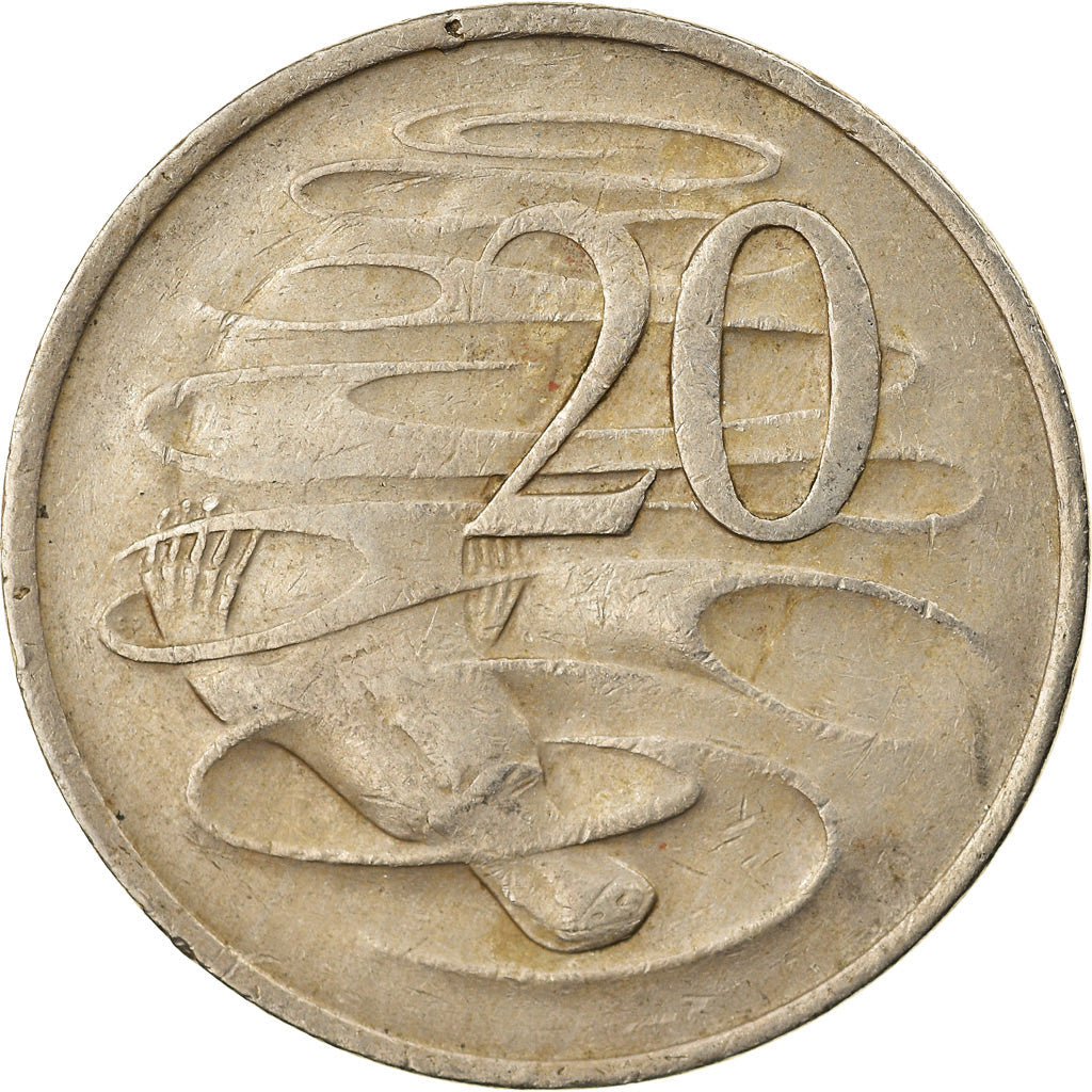 Australia Coin | 20 Cents | Elizabeth II | Platypus | KM66 | 1966 - 1984