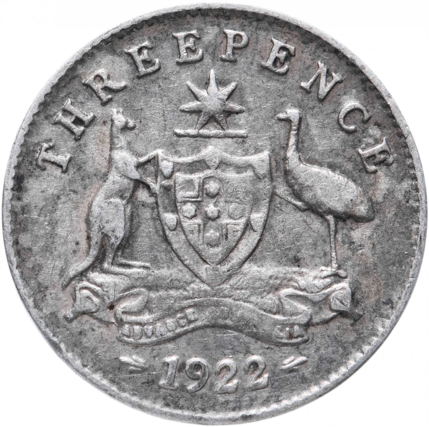 Australia Coin | 3 Pence | George V | Kangaroo | KM24 | 1911 - 1936