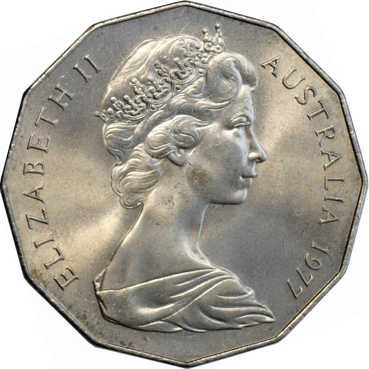 Australia Coin | 50 Cents | Elizabeth II | Silver Jubilee | KM70 | 1977