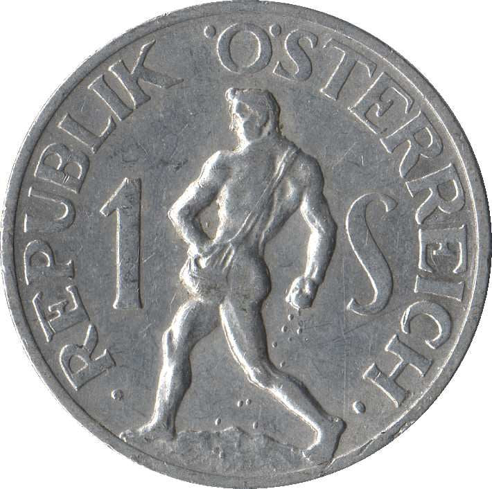 Austria 1 Schilling Coin | Sower | KM2871 | 1946 - 1957