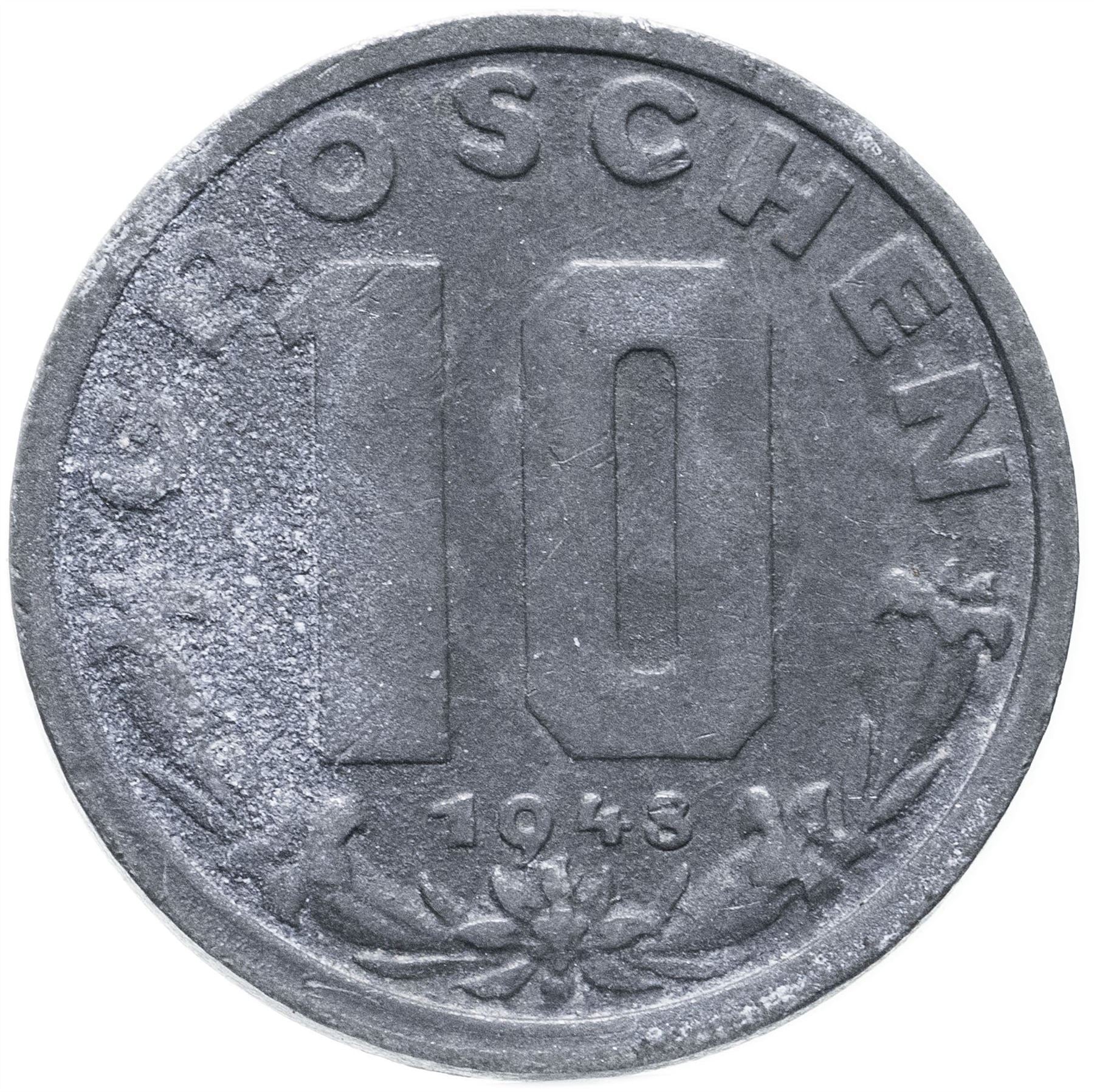 Austria 10 Groschen Coin | KM2874 | 1947 - 1949