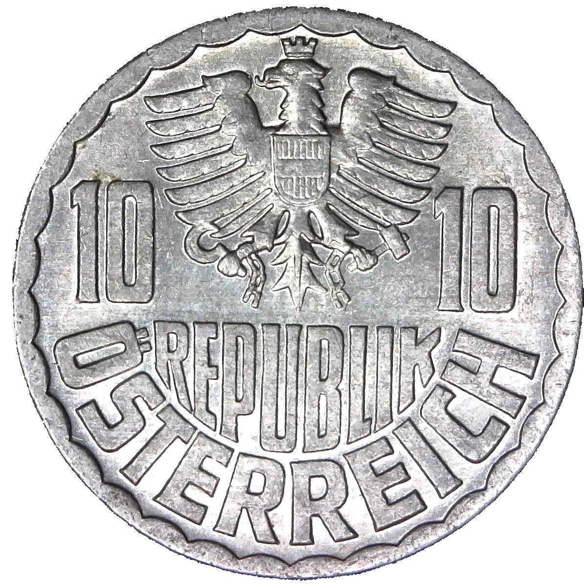 Austria 10 Groschen Coin | KM2878 | 1951 - 2001